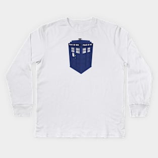 3D Tardis Kids Long Sleeve T-Shirt